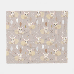Fennec lurar pilar och fjädrar fleecefilt
