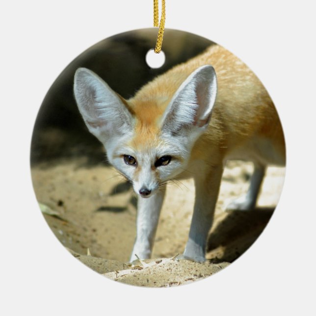 Fennec räv julgransprydnad keramik (Framsidan)