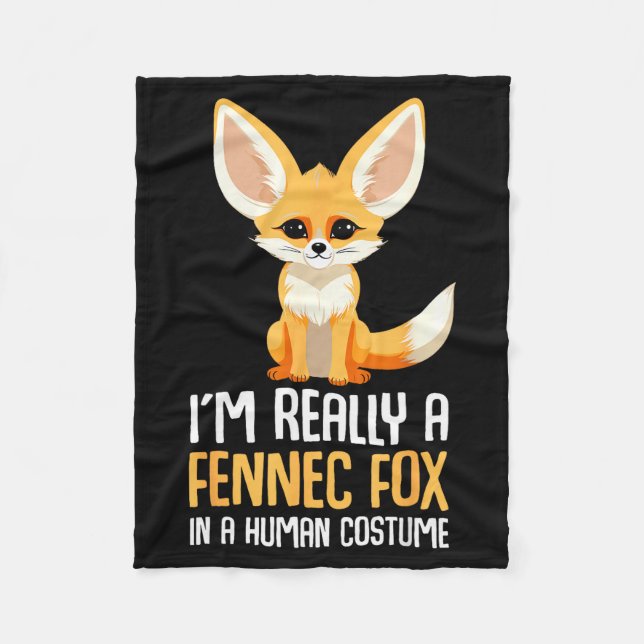 Fennecräv kostym flickor räv  fleecefilt (Framsidan)