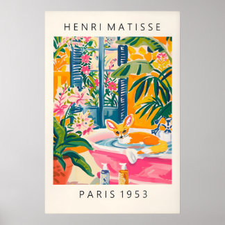 Fennekräv i badkar konsttryck Matisse stil Poster