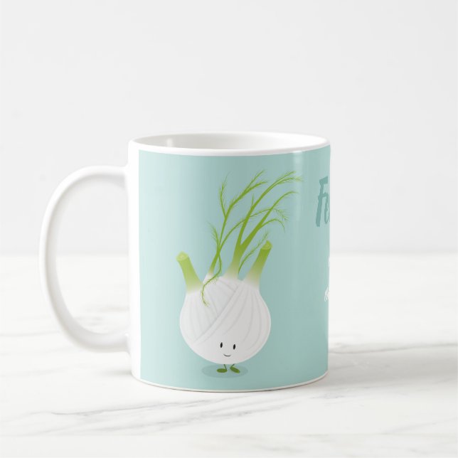 Fennel gör allt Finare Blue White Cute Food Kaffemugg (Vänster)