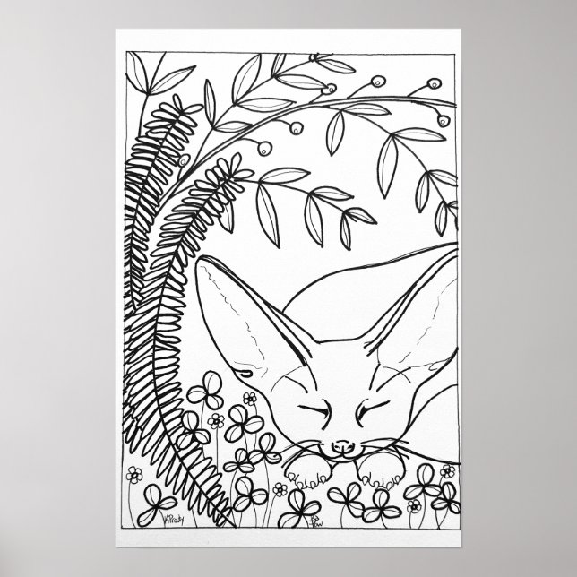 Fennfox 16-tums x24-tumsfärgning poster (Framsidan)