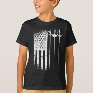 Fenomenet America Flagga 4-folie per sabel T Shirt