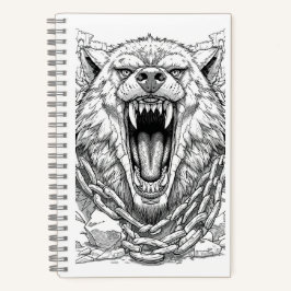 Fenrir Bound Wolf Norse Mythology Sketch Art Noteb