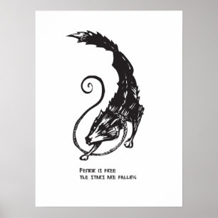 Fenrir Fenris är fri hund viking nordisk mytologi Poster