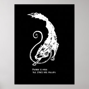 Fenrir Fenris är fri hund viking nordisk mytologi Poster