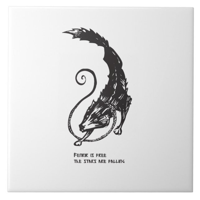 Fenrir Fenris är fritt från hund som viker normal  Kakelplatta (Framsidan)