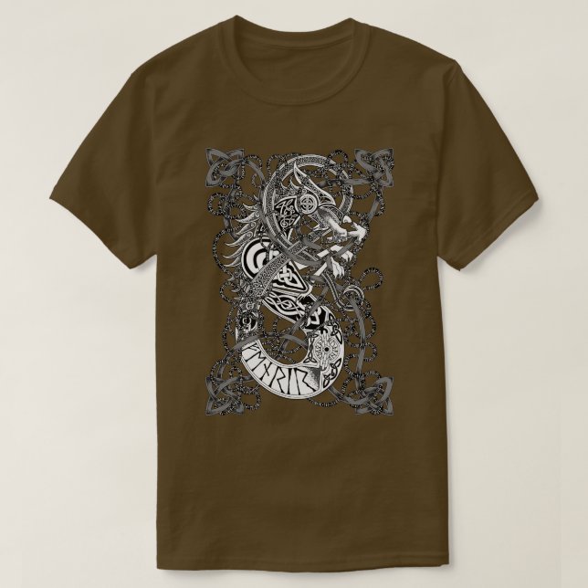 Fenrir Norse Mythology Varg T Shirt (Design framsida)