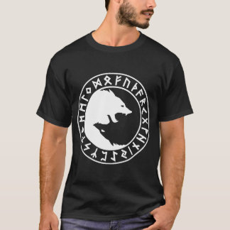 FENRIR som ying yang till Norse Odin Viking T Shirt