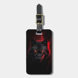 Fenrir - Svart Varg med Red Ögon Bagagebricka