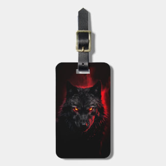 Fenrir - Svart Varg med Red Ögon Bagagebricka