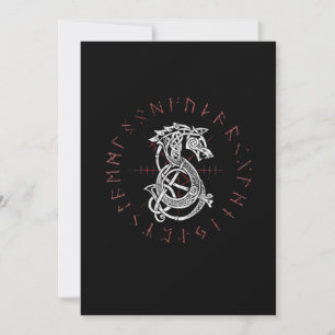 Fenrir Varg av Odin Celtic Norse löper utpräglad Julkort