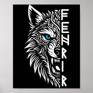 Fenrir Viking Varg Av Odin Norrsk Viking Keltisk F Poster