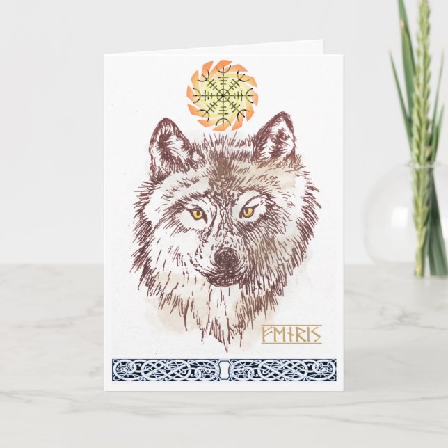 Fenrir Viking varg-kort Kort (Framsida)