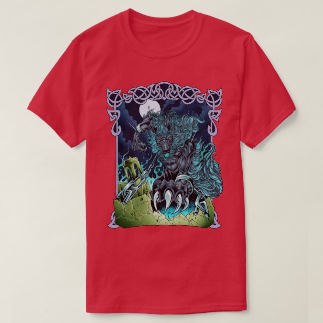 Fenrisvarg i Asgard Fenrir T Shirt (Design framsida)