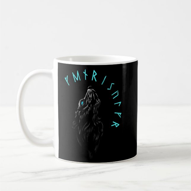 Fenrisvarv Nordic Viking Warrior Ragnarök Kaffemugg (Vänster)
