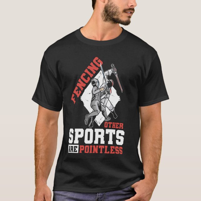 Fensionsmatchen Sports Swordmatch Epee Saber Duele T Shirt (Framsida)