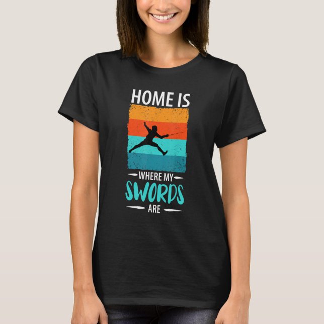 Fensionsstaket för martialkonst Sword Combat Fatin T Shirt (Framsida)