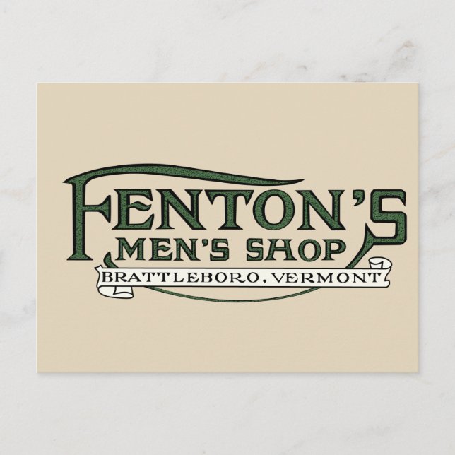 Fentons Manar Shop Brattleboro-vykort Vykort (Framsida)