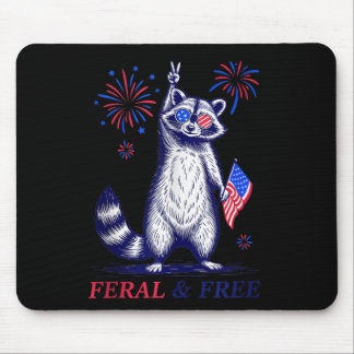 Feral& gratis, underlig Patriotic Racoon Feral Musmatta