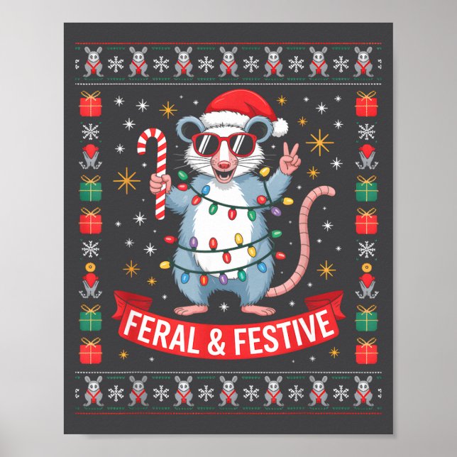 Feral And Festive Ossum Christmas Sweater  Poster (Framsidan)