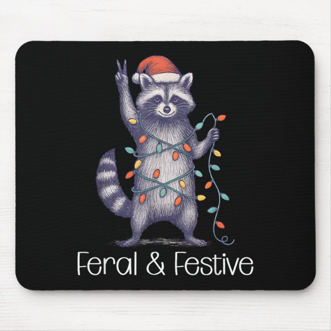 Feral And Festive Raccoon, Funny Christmas  Musmatta (Framsidan)