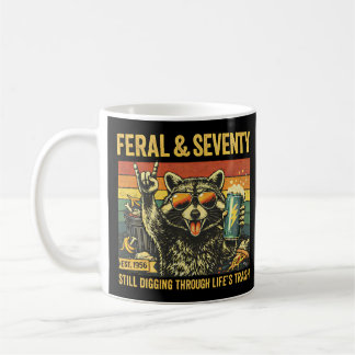 Feral and Seventy 70th Birthday Sarcastic Seventie Kaffemugg