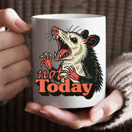 Feral Arg Possum, inte idag, typografi Kaffemugg