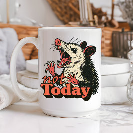 Feral Arg Possum, inte idag, typografi Kaffemugg