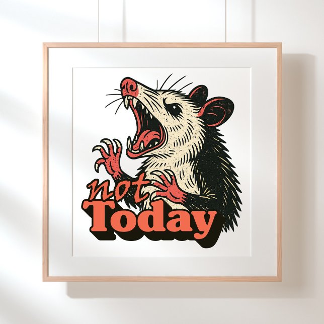 Feral Arg Possum, inte idag, typografi Poster (Make a fierce statement with this feral possum design
)