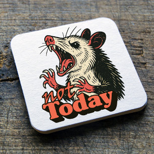 Feral Arg Possum, inte idag, typografi Underlägg Papper Kvadrat
