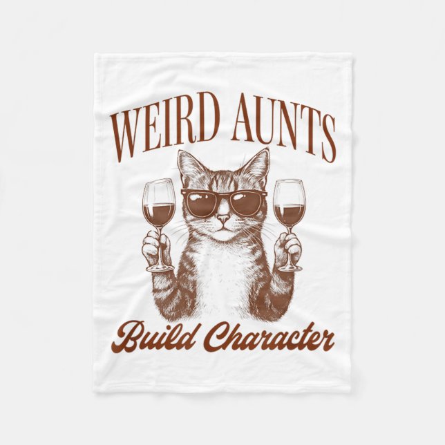 Feral Aunt Cat Lover Cat Auntie Weird Aunts Build  Fleecefilt (Framsidan)