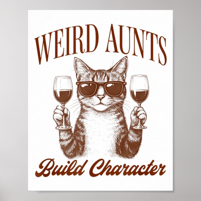 Feral Aunt Cat Lover Cat Auntie Weird Aunts Build  Poster (Framsidan)