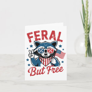 Feral but Free Lny Raccoon 4:e juli USA Patri Kort