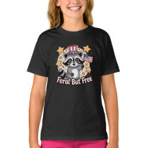 Feral but Free Raccoon Patriotic 4:e juli