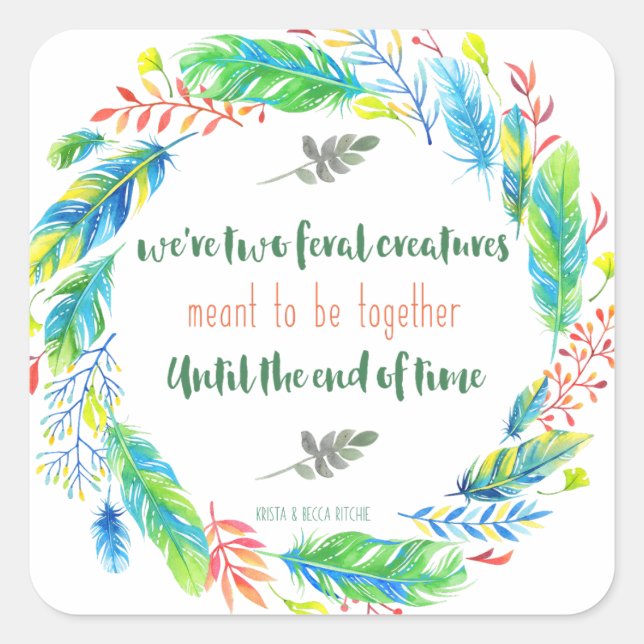 Feral Creates Fyrkantigt Klistermärke (Framsida)