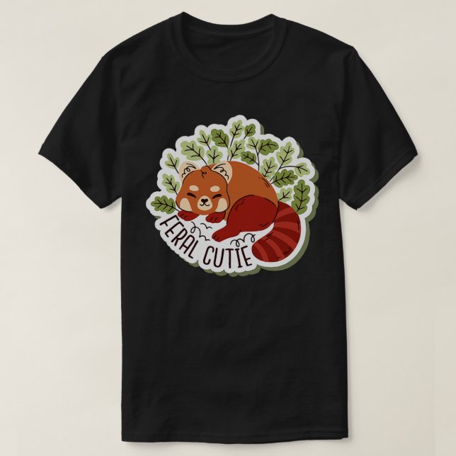 Feral Cutie Red Panda T Shirt (Design framsida)