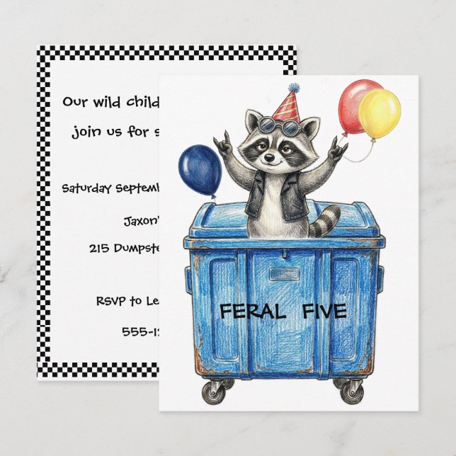 Feral Five Födelsedagsräv Digital Nedladdning (Fram/baksida)