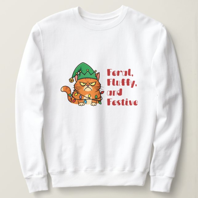 Feral, Fluffy, and Festive T Shirt (Design framsida)
