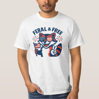 Feral & Free | Lustigt 4:e juli Shirt T
