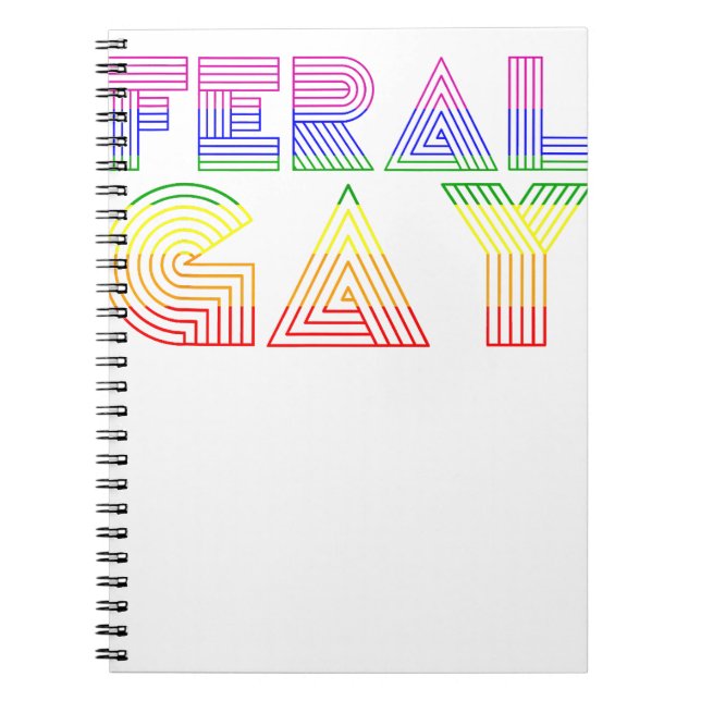 Feral Gay LGBT Gay Bi Pan Trans-Pride Membow Rainb Anteckningsbok (Framsidan)