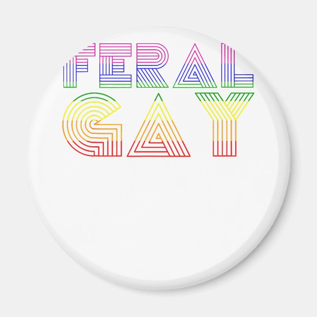 Feral Gay LGBT Gay Bi Pan Trans-Pride Membow Rainb Magnet (Framsidan)