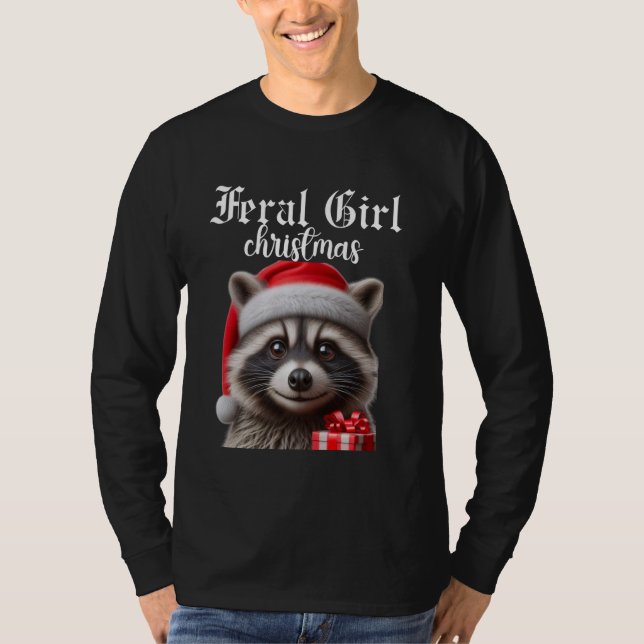 Feral Girl julRaccoon T Shirt (Framsida)