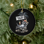 Feral Girl Summer Beach Funny Raccoon Julgransprydnad Keramik<br><div class="desc">Feral Girl Summer Beach Funny Raccoon</div>