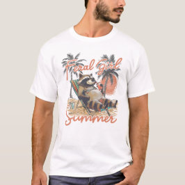 Feral Girl Summer Funny Cute Raccoon T Shirt