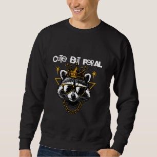 Feral Girl Summer Funny Meme Cute Men Feral Raccoo Lång Ärmad Tröja