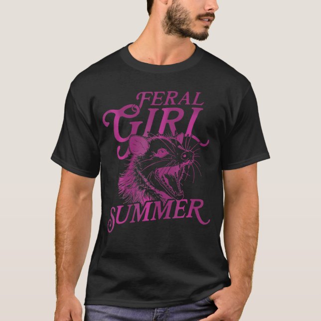 Feral Girl Summer Opossum T Shirt (Framsida)