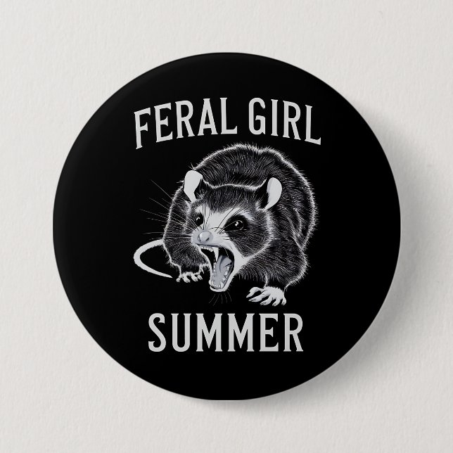 Feral Girl Summer Opossum Vintage Knapp (Framsida)