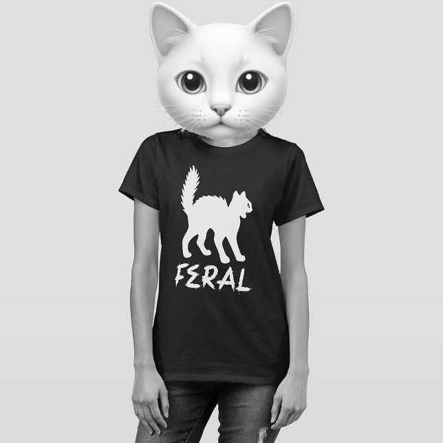 FERAL GOTH PUNK KITTY CAT SHIRT T (FERAL GOTH PUNK KITTY CAT SHIRT)