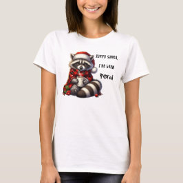 Feral jul Raccoon Helgdag T Shirt